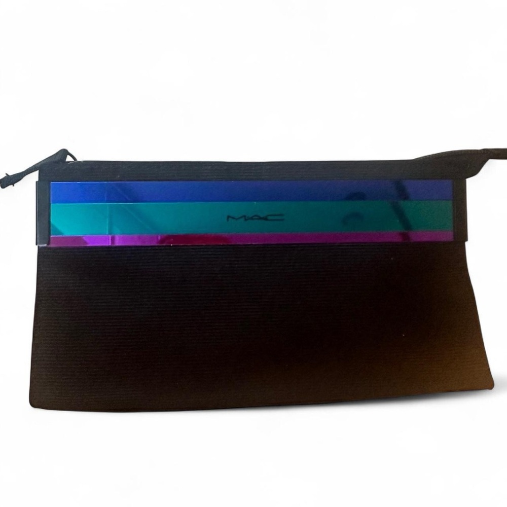 LIMITED EDITION MAC Cosmetic Bag Case with Iridescent Mirrored Stripe